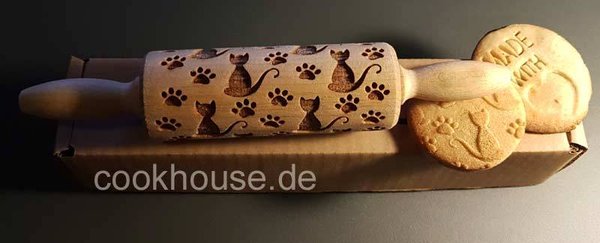 Junior-Gebäckrolle aus Holz mit Griffen Motiv Loner Cat